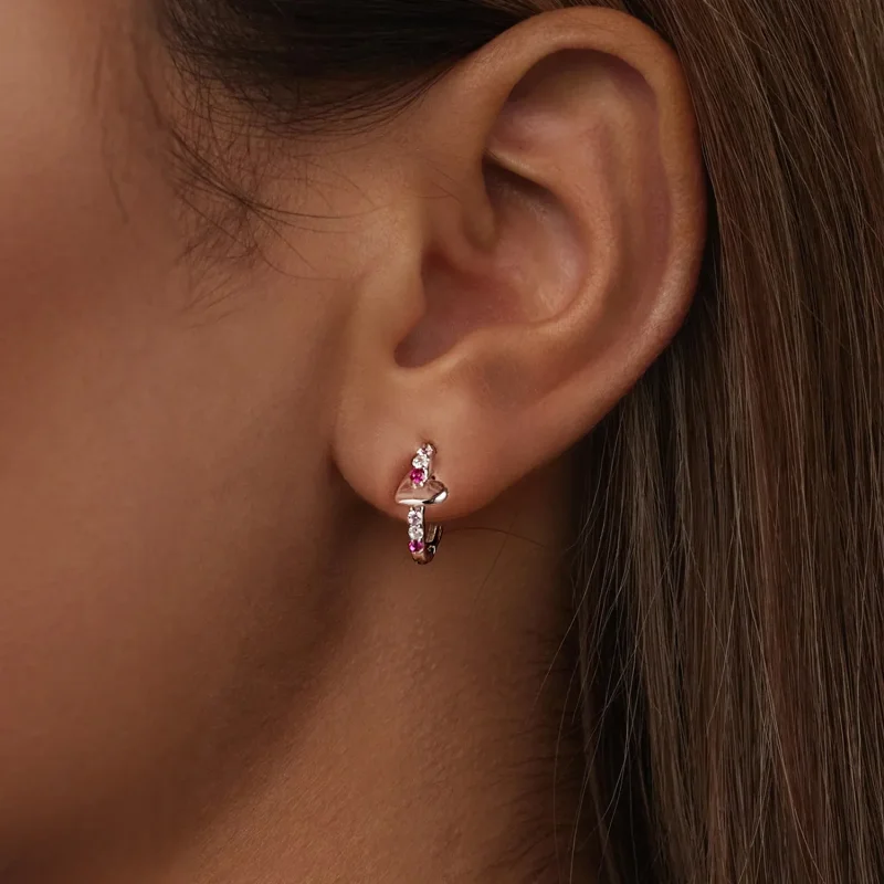 (image for) PANDORA Style Colorful heart earrings - BSE1049 - View 6