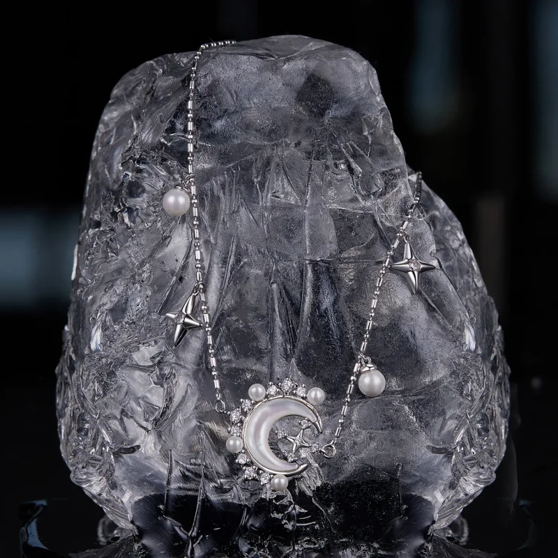 (image for) PANDORA Style Crescent Moon Necklace - YIN115 - View 2