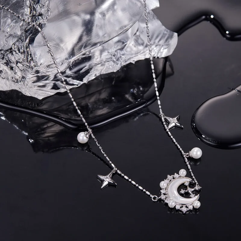 (image for) PANDORA Style Crescent Moon Necklace - YIN115 - View 3