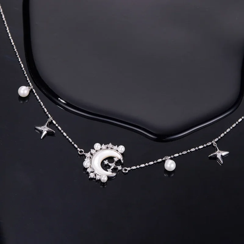 (image for) PANDORA Style Crescent Moon Necklace - YIN115 - View 4