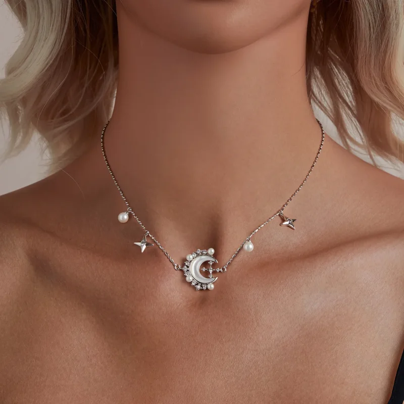 (image for) PANDORA Style Crescent Moon Necklace - YIN115 - View 5