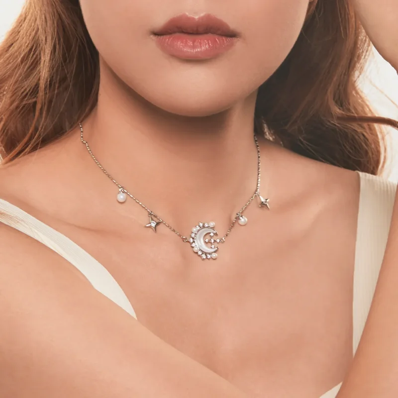 (image for) PANDORA Style Crescent Moon Necklace - YIN115 - View 9