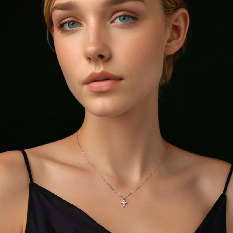 (image for) PANDORA Style Cross necklace (with one certificate) - MSN039 - View 5
