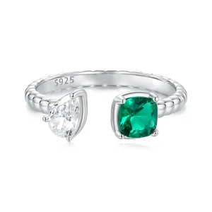 (image for) PANDORA Style Double center stone open ring - BSR580-E