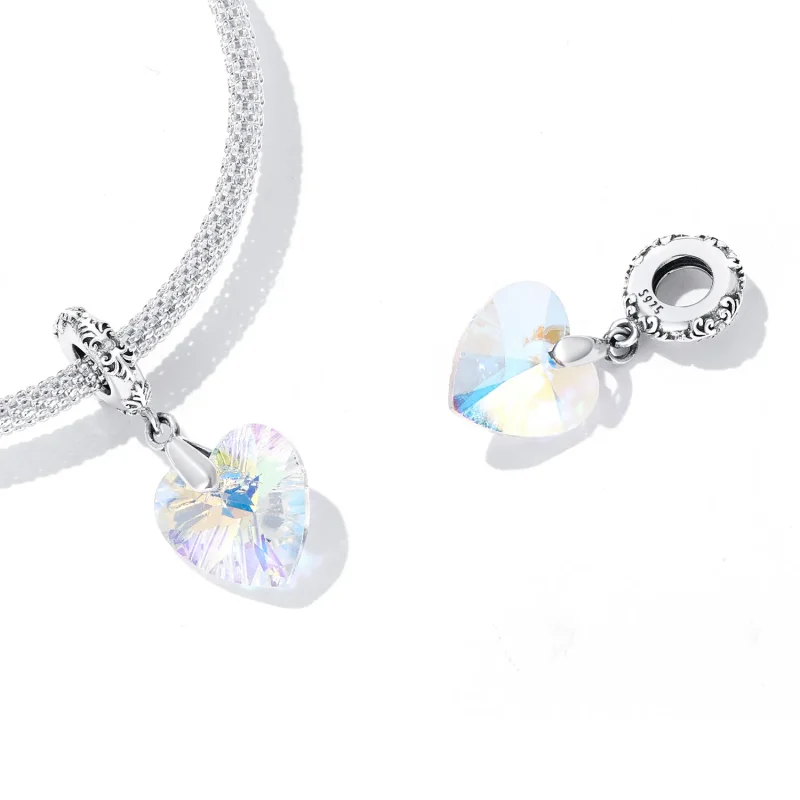 (image for) PANDORA Style Glass Heart Beads - BSC602 - View 4