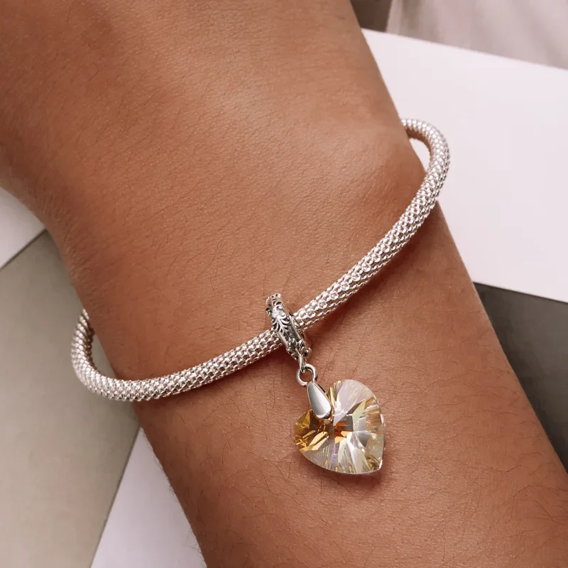 (image for) PANDORA Style Glass Heart Beads - BSC602 - View 6