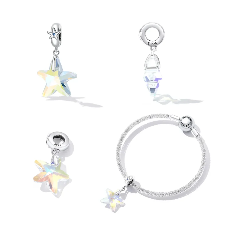 (image for) PANDORA Style Glass starfish beads - BSC599 - View 2