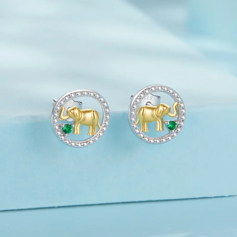 (image for) PANDORA Style Gold elephant earrings - SCE1794 - View 2
