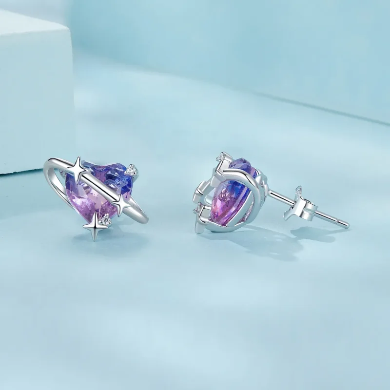 (image for) PANDORA Style Gradient starry sky earrings - SCE1768 - View 4