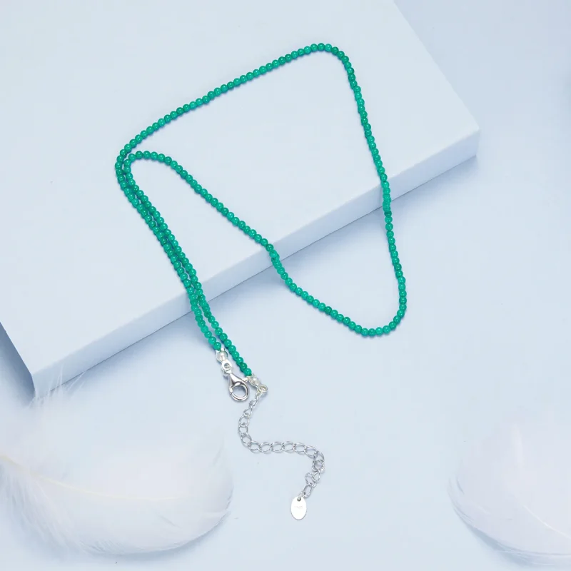 (image for) PANDORA Style Green agate clavicle necklace - BSN403 - View 5