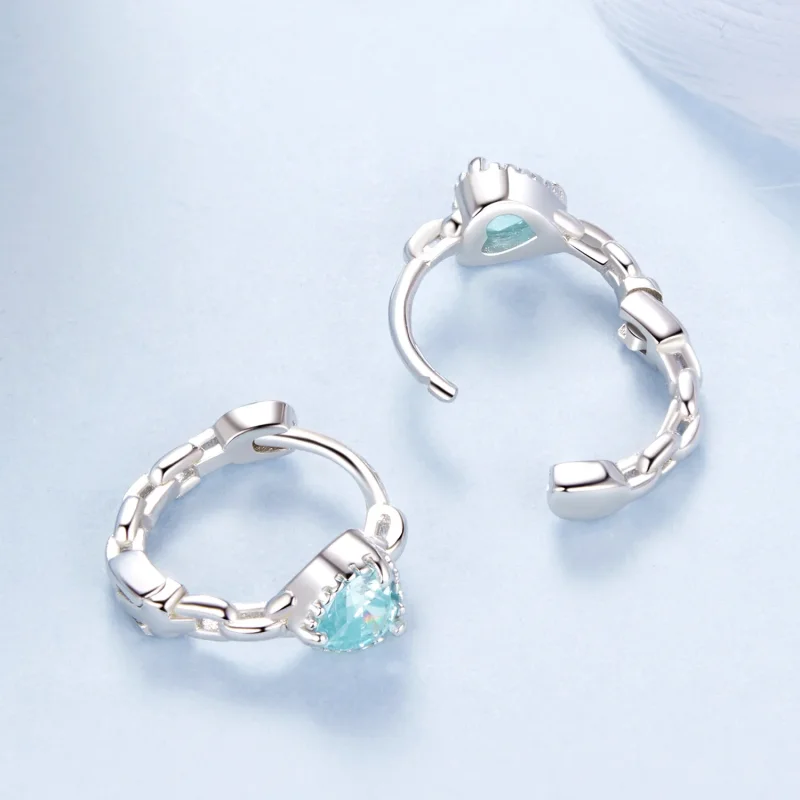 (image for) PANDORA Style Heart of the Sea Earrings - BSE1099 - View 3