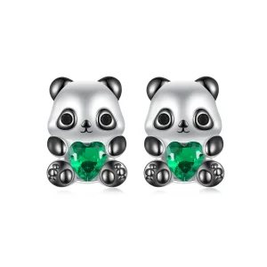 (image for) PANDORA Style Heart Panda Earrings - SCE1775