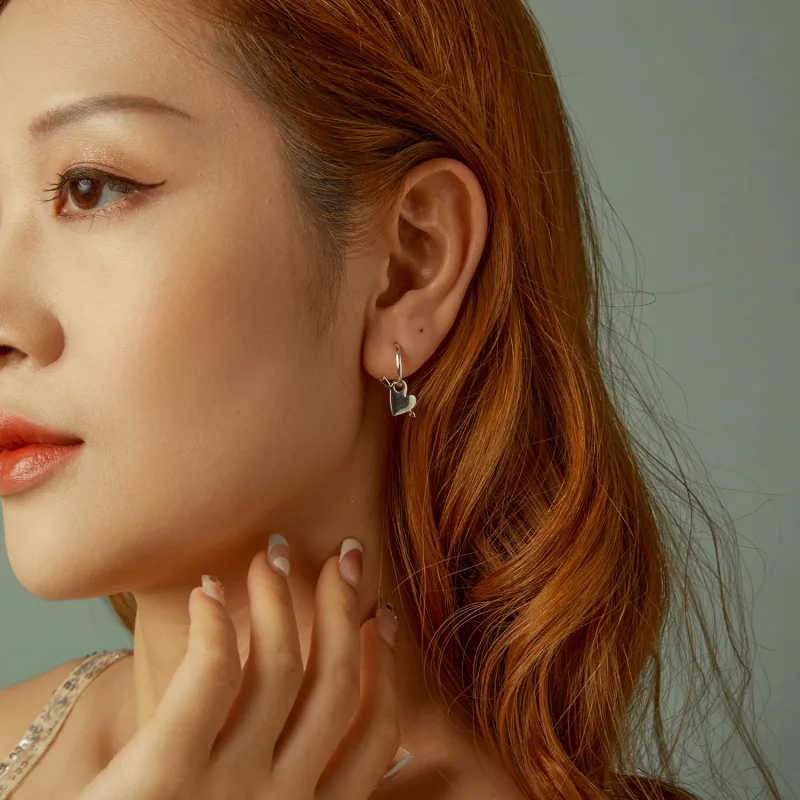 (image for) PANDORA Style Heart-piercing earrings - BSE1082 - View 9