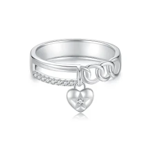 (image for) PANDORA Style Heart Shaped Double Chain Ring - BSR572