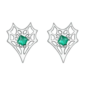 (image for) PANDORA Style Heart-Shaped Spider Web Earrings - SCE1797