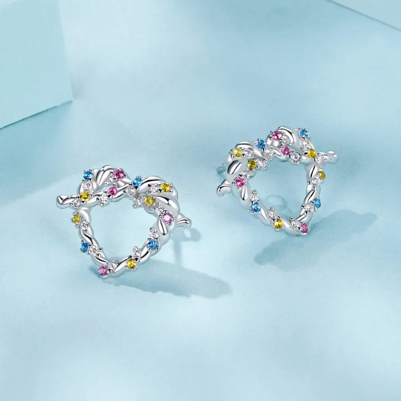 (image for) PANDORA Style Heart twist earrings - SCE1776 - View 3
