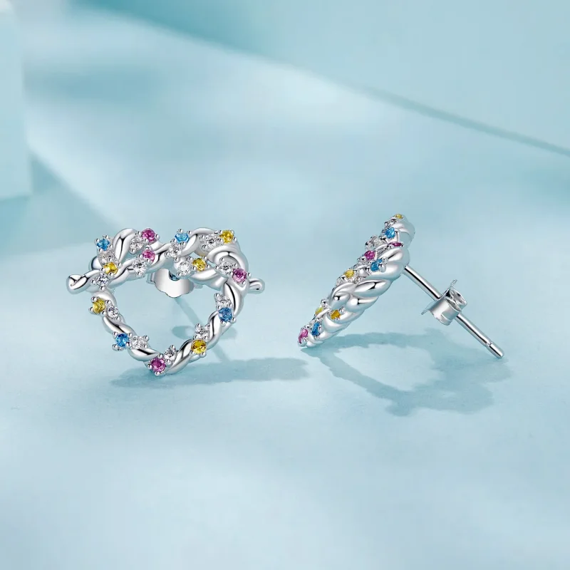 (image for) PANDORA Style Heart twist earrings - SCE1776 - View 4