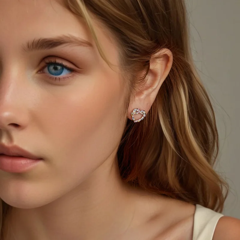 (image for) PANDORA Style Heart twist earrings - SCE1776 - View 8