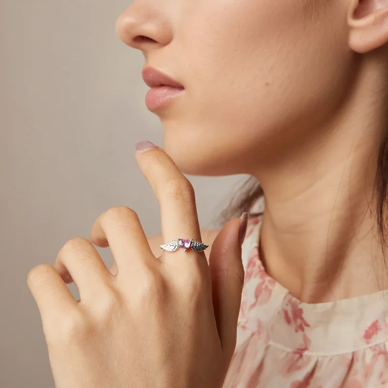 (image for) PANDORA Style Heart Wings Ring - SCR874 - View 4