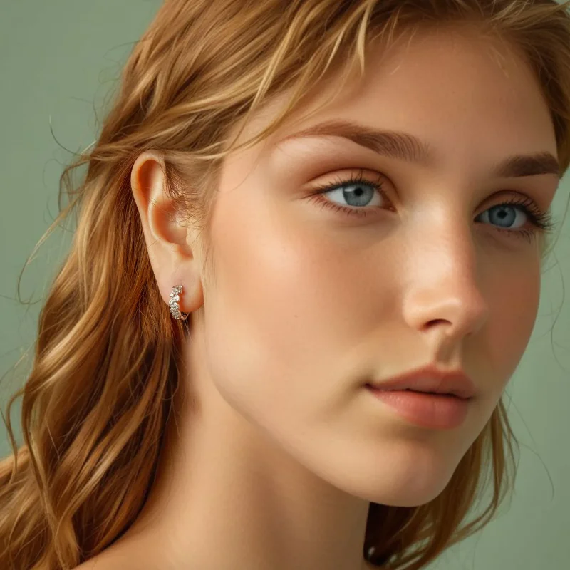 (image for) PANDORA Style Leaf earrings - BSE1086 - View 7
