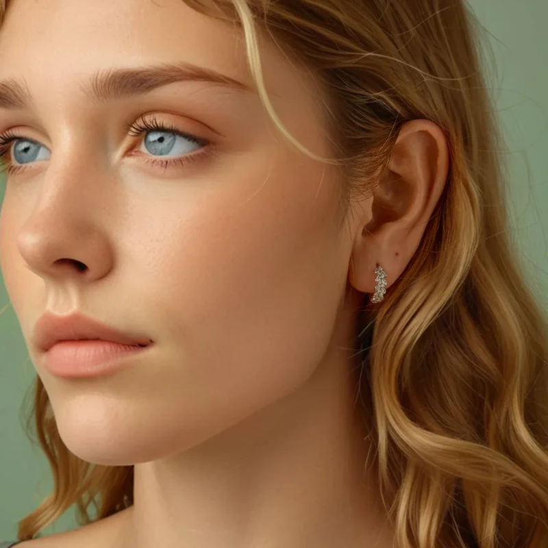 (image for) PANDORA Style Leaf earrings - BSE1086 - View 8