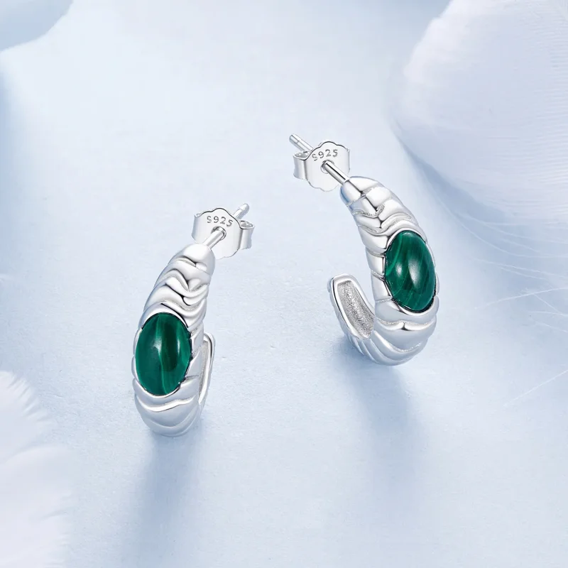 (image for) PANDORA Style Malachite earrings - BSE1057 - View 3