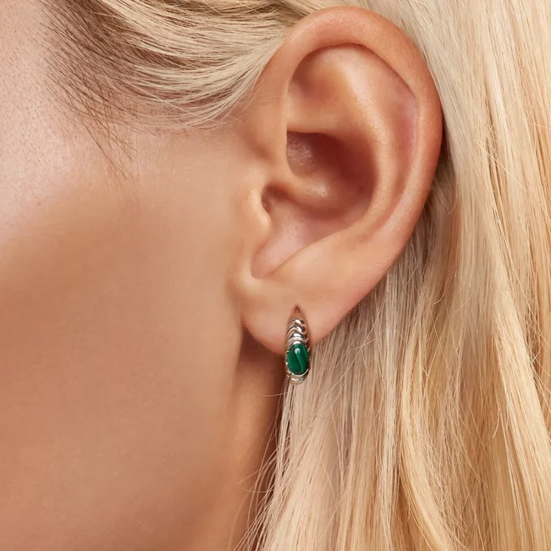 (image for) PANDORA Style Malachite earrings - BSE1057 - View 5