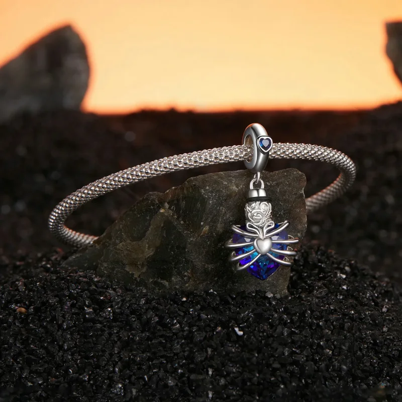 (image for) PANDORA Style Memorial Rose Heart Blue - BSC1058-BU - View 3