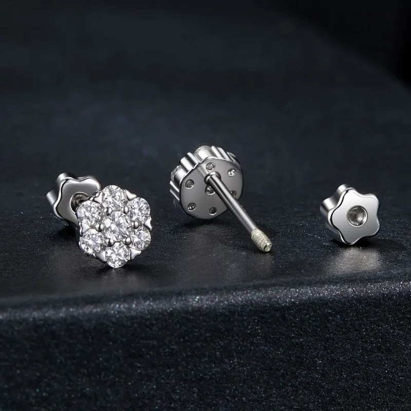 (image for) PANDORA Style Moissanite earrings (with one certificate) - MSE059 - View 2