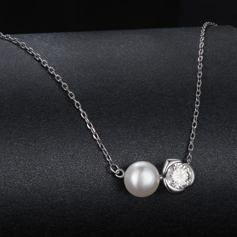(image for) PANDORA Style Moissanite Rose Necklace (with one certificate) - MSN040 - View 2