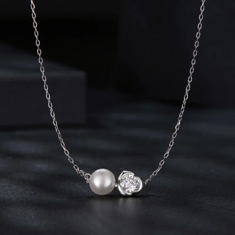 (image for) PANDORA Style Moissanite Rose Necklace (with one certificate) - MSN040 - View 3