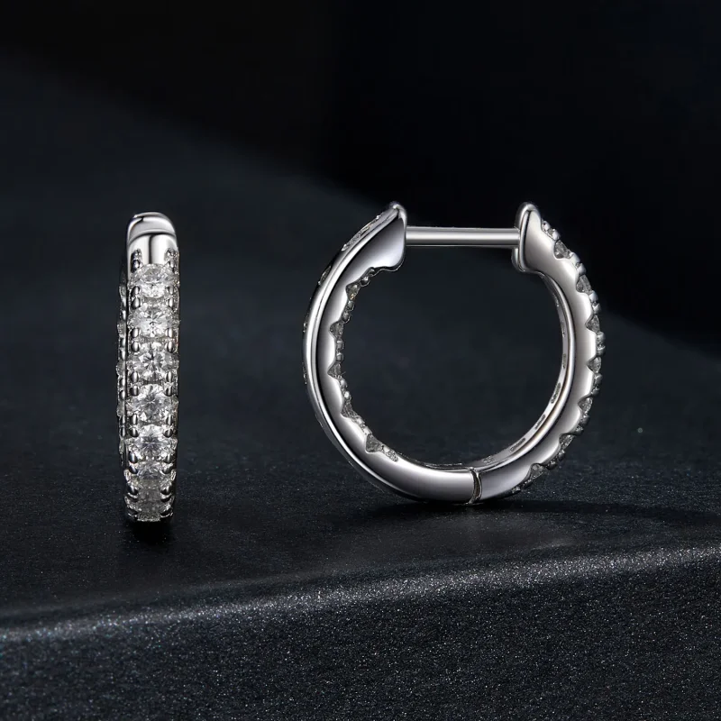 (image for) PANDORA Style Moissanite sparkling earrings (with one certificate) - MSE060 - View 2