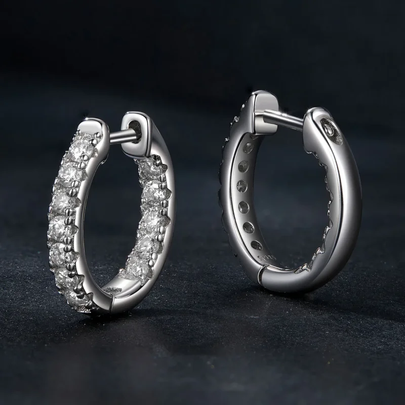 (image for) PANDORA Style Moissanite sparkling earrings (with one certificate) - MSE060 - View 3