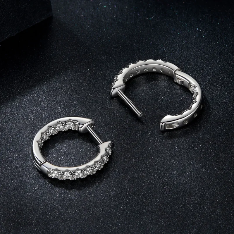 (image for) PANDORA Style Moissanite sparkling earrings (with one certificate) - MSE060 - View 4