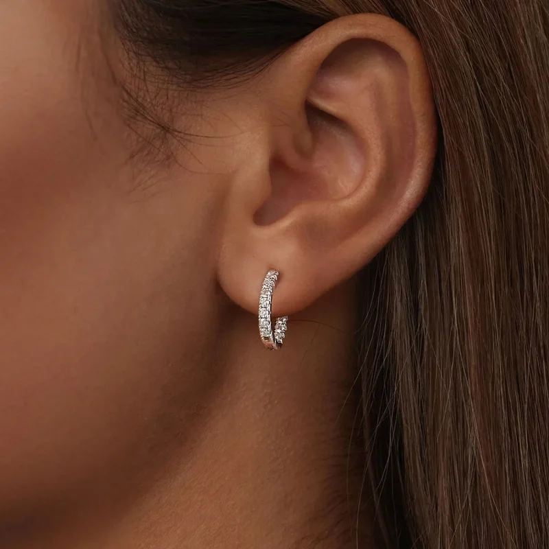 (image for) PANDORA Style Moissanite sparkling earrings (with one certificate) - MSE060 - View 6