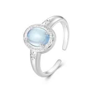 PANDORA Style Natural Aquamarine Ring - BSR579-E (image for) PANDORA Style Natural Aquamarine Ring - BSR579-E