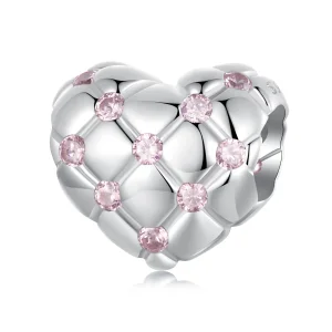 PANDORA Style Pink diamond heart beads - BSC1054 (image for) PANDORA Style Pink diamond heart beads - BSC1054