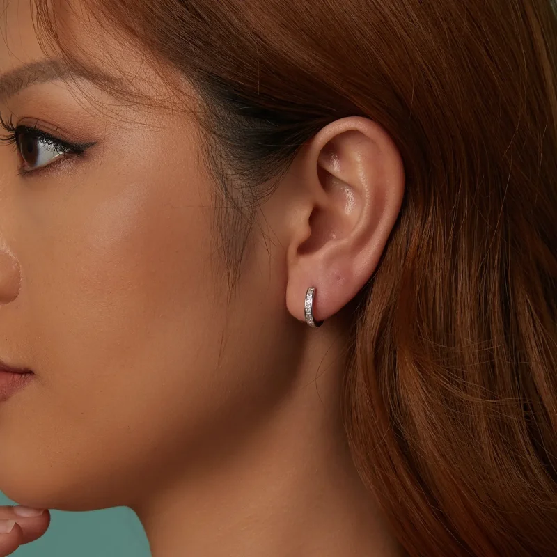 (image for) PANDORA Style Princess Square Sparkling Earrings - BSE1102 - View 9