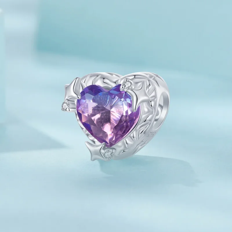 (image for) PANDORA Style Purple pink gradient heart - SCC2824 - View 2