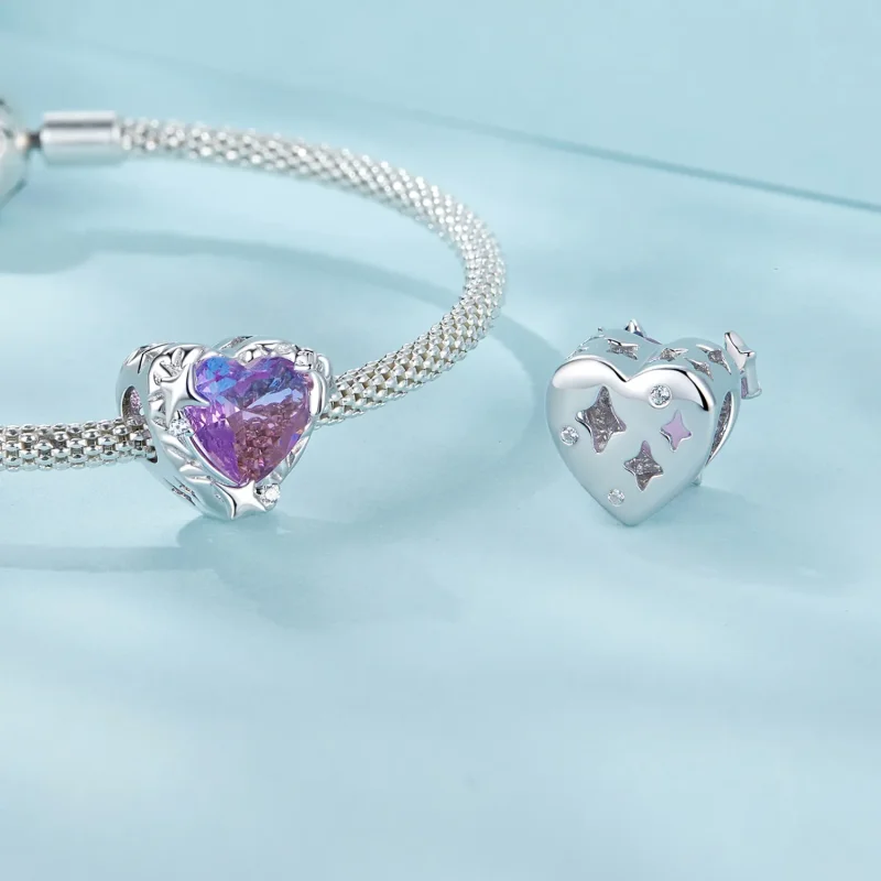 (image for) PANDORA Style Purple pink gradient heart - SCC2824 - View 4