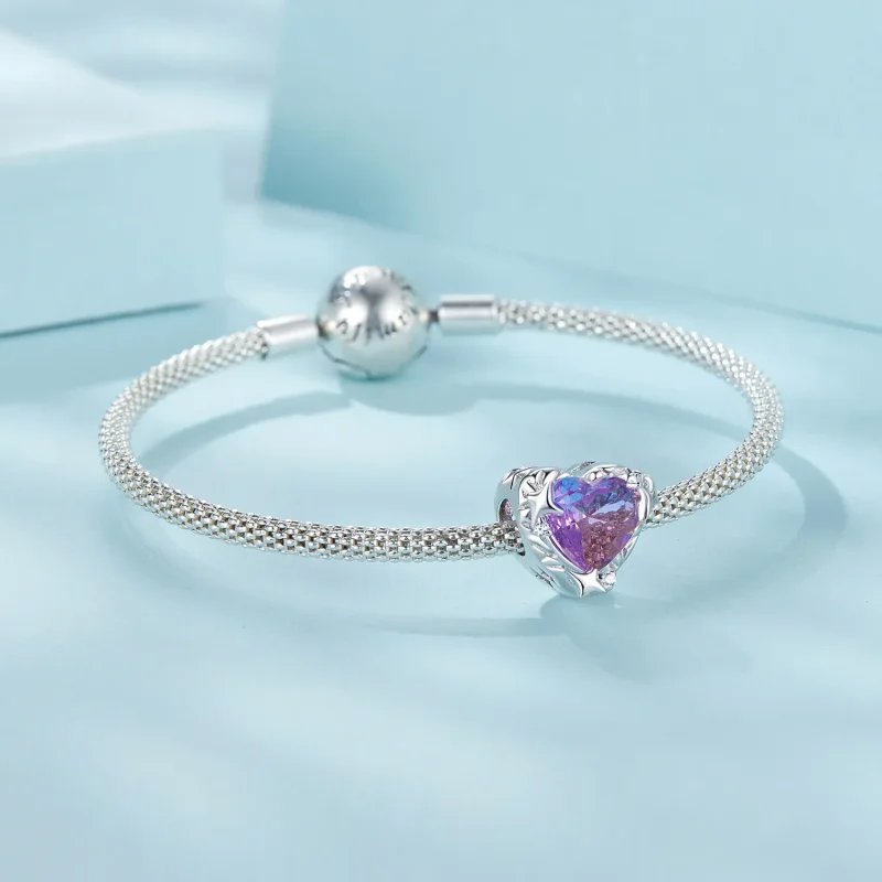 (image for) PANDORA Style Purple pink gradient heart - SCC2824 - View 5