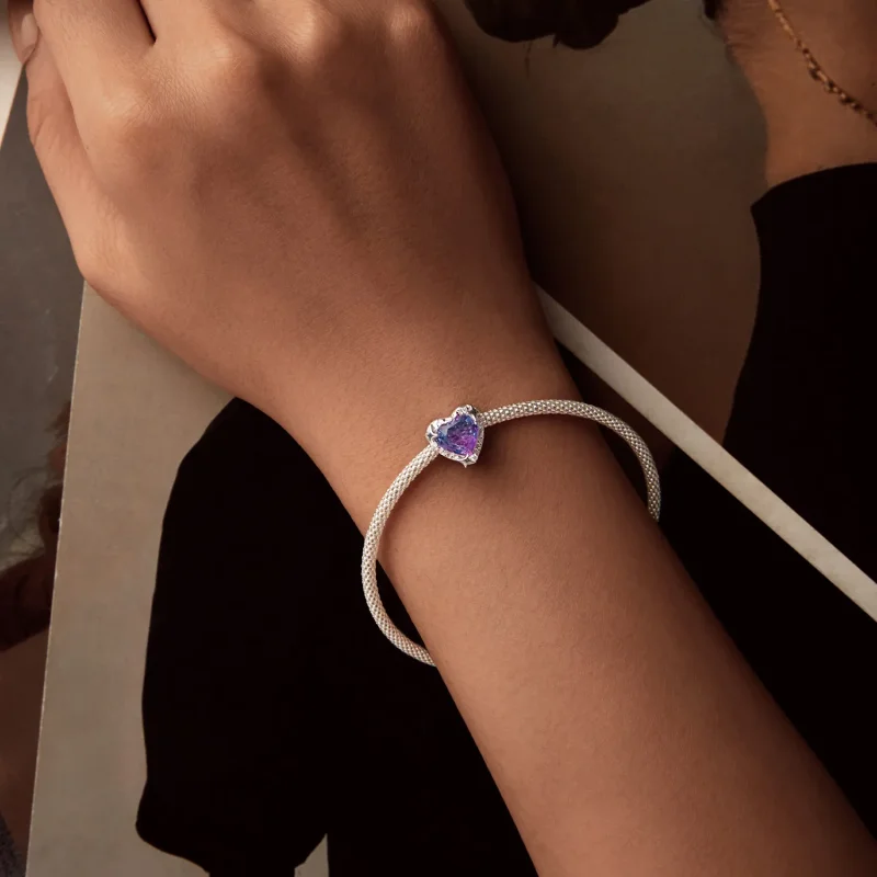 (image for) PANDORA Style Purple pink gradient heart - SCC2824 - View 6