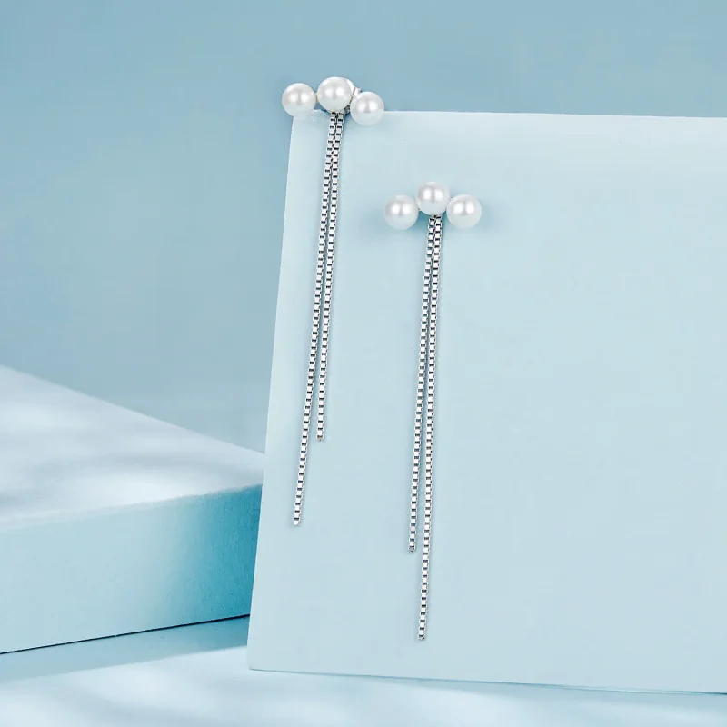 (image for) PANDORA Style Shell Pearl Tassel Earrings - SCE1777 - View 2