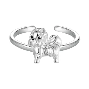 (image for) PANDORA Style Shih Tzu dog opening ring - SCR1073-E