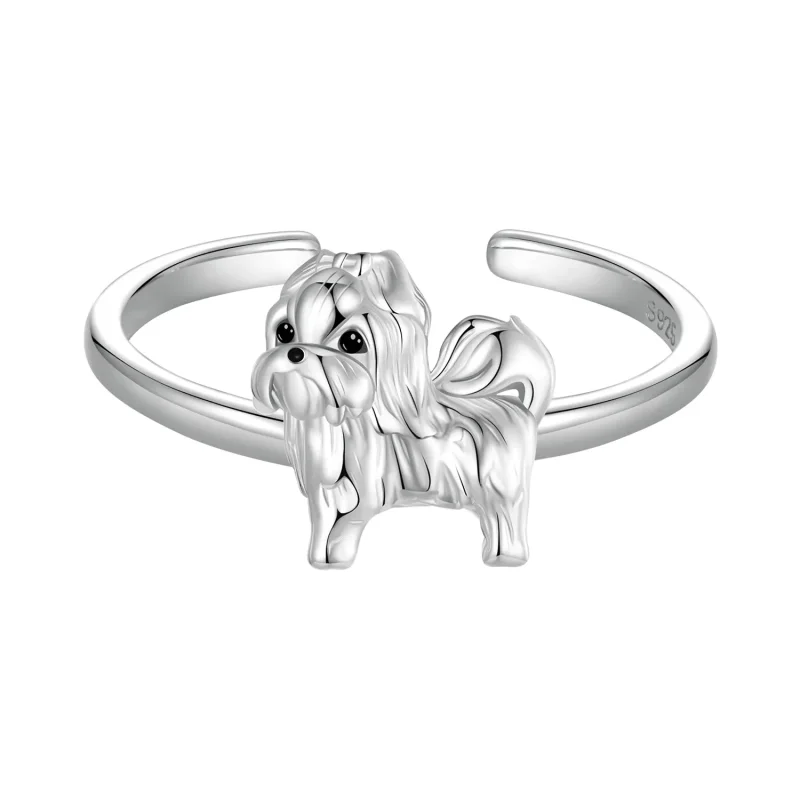 (image for) PANDORA Style Shih Tzu dog opening ring - SCR1073-E