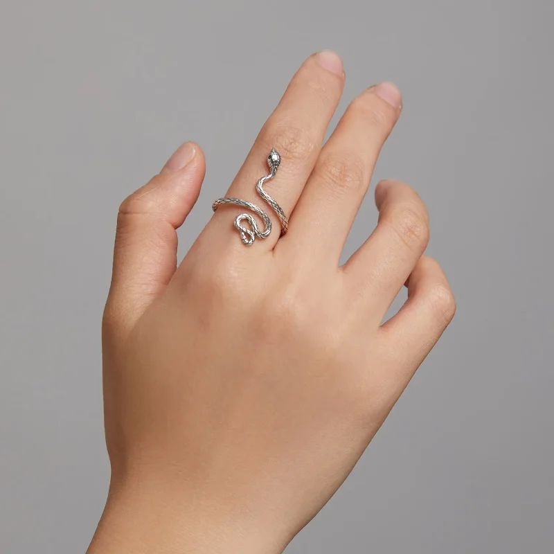 (image for) PANDORA Style Silver Snake Ring - BSR199 - View 8