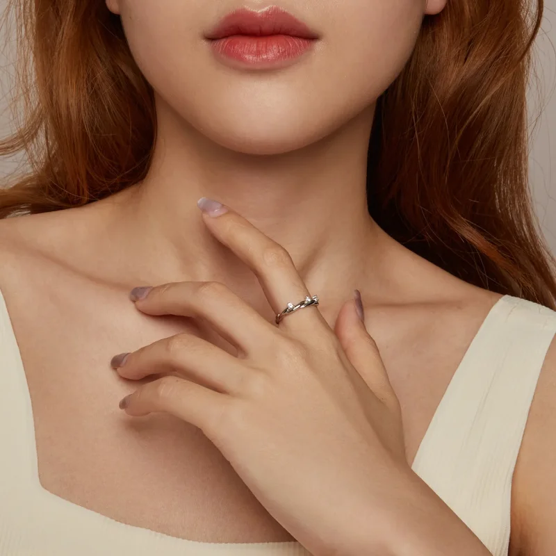 (image for) PANDORA Style Simple Button Cord Ring - BSR586 - View 10
