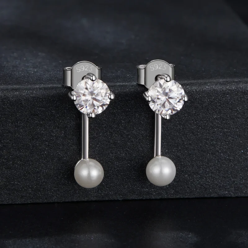 (image for) PANDORA Style Simple front and back earrings (two certificates) - MSE068 - View 2