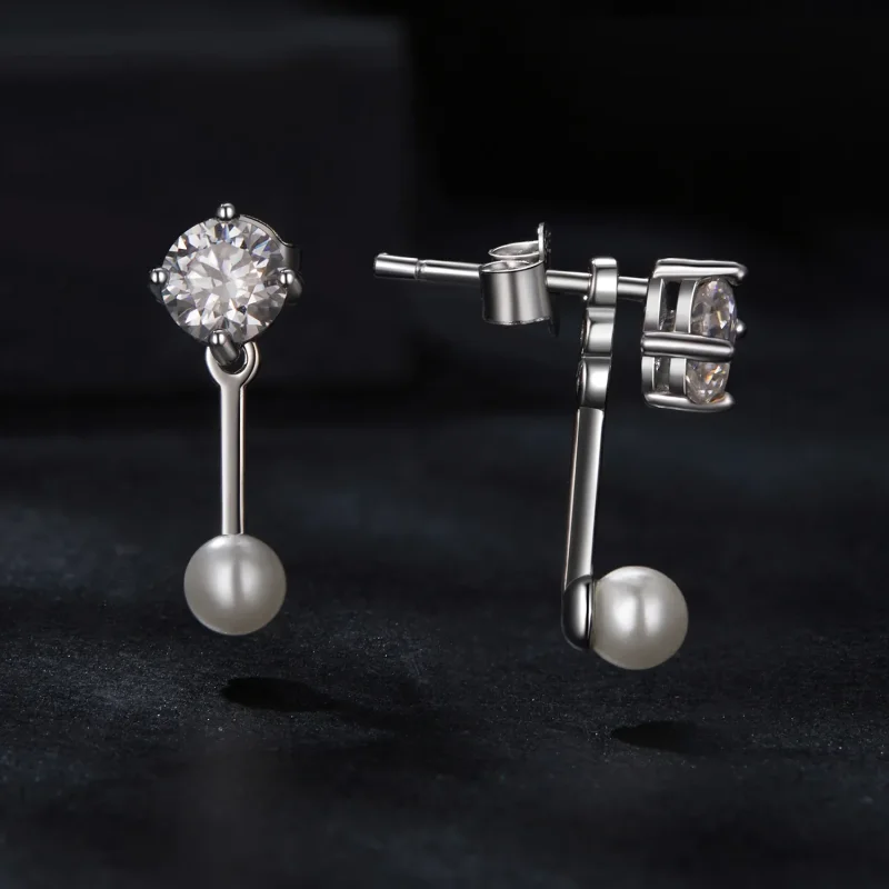 (image for) PANDORA Style Simple front and back earrings (two certificates) - MSE068 - View 3
