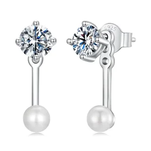 (image for) PANDORA Style Simple front and back earrings (two certificates) - MSE068